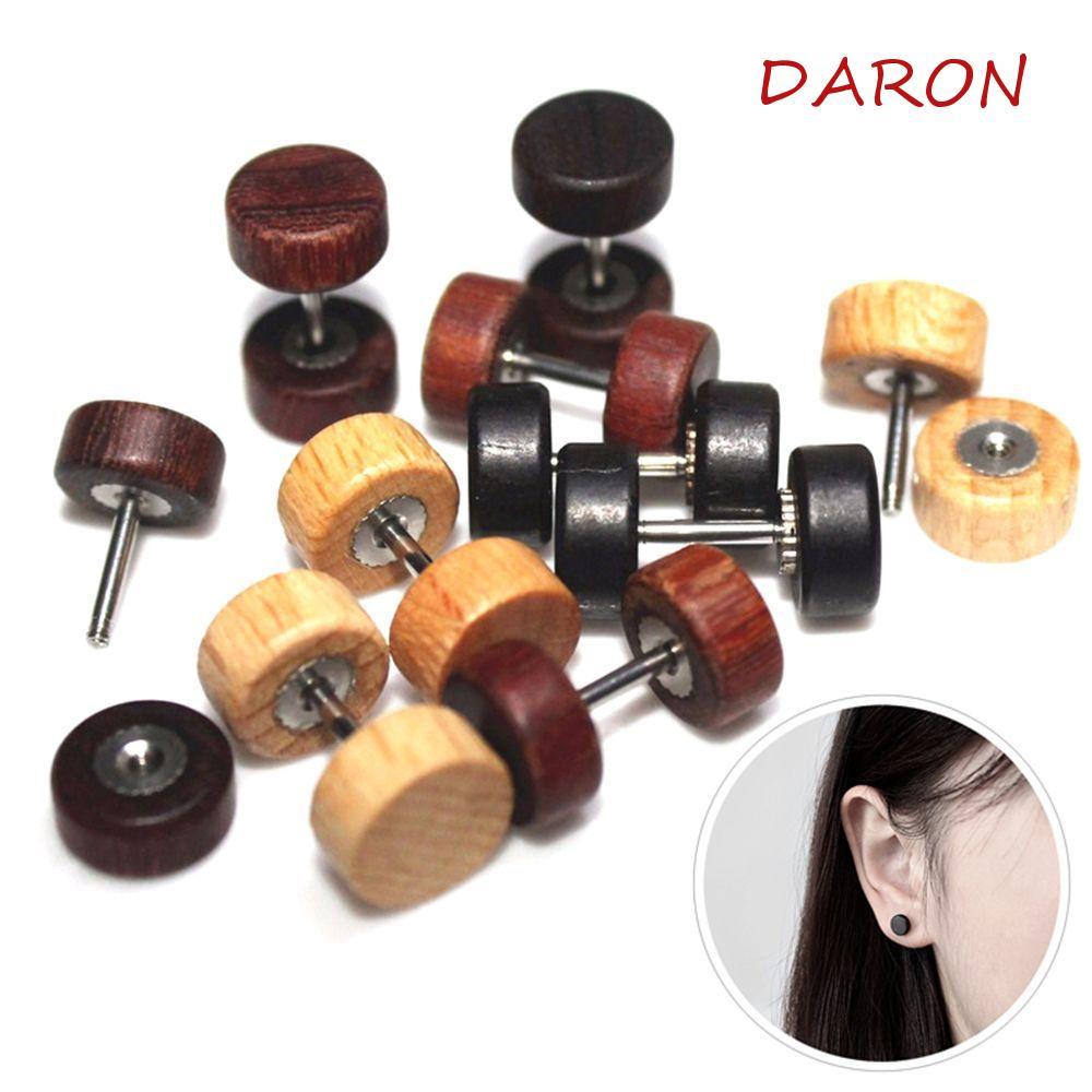 DARON Anti-Allergic Fashion Earings Stainless Steel Double Sided for Men Women