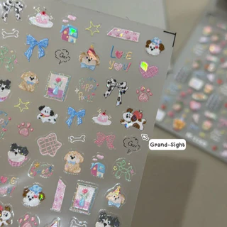 🎃ร้านไทย สติ๊กเกอร์ติดเล็บ3D ลายแมว กระต่า ไอศกรีม การ์ตูน สไตล์เกาหลี สติ๊กเกอร์ติดเล็บ สติกเกอร์แต่งเล็บ ดีไซน์น่ารัก