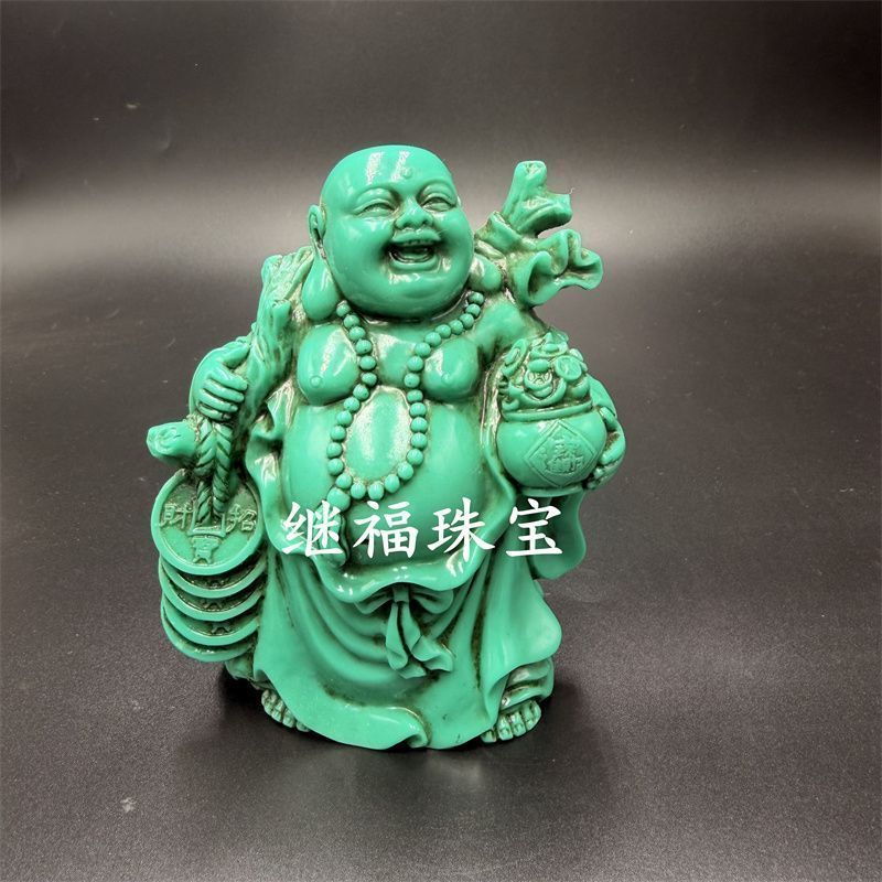 Optimized Turquoise กระเป๋าผ้า Monk Big Belly Maitreya พระพุทธรูปเครื่องประดับประณีตแกะสลัก Craftsma