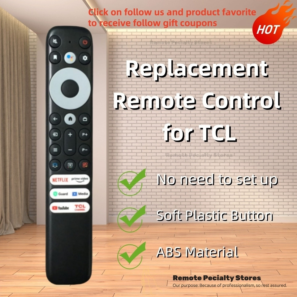 RC902V FMR4 เปลี่ยนรีโมทคอนโทรลสําหรับ TCL Mini-LED QLED 4K UHD สมาร์ททีวี (ไม่มีฟังก์ชั่นเสียง)