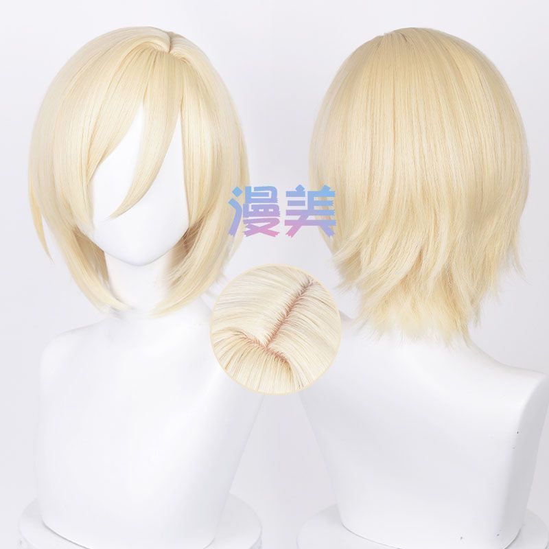 Misscoo Tenshouin Eichi คอสเพลย์วิกผม ES Ensemble Stars นมสั้น Golden ความร้อนทนผมสังเคราะห์