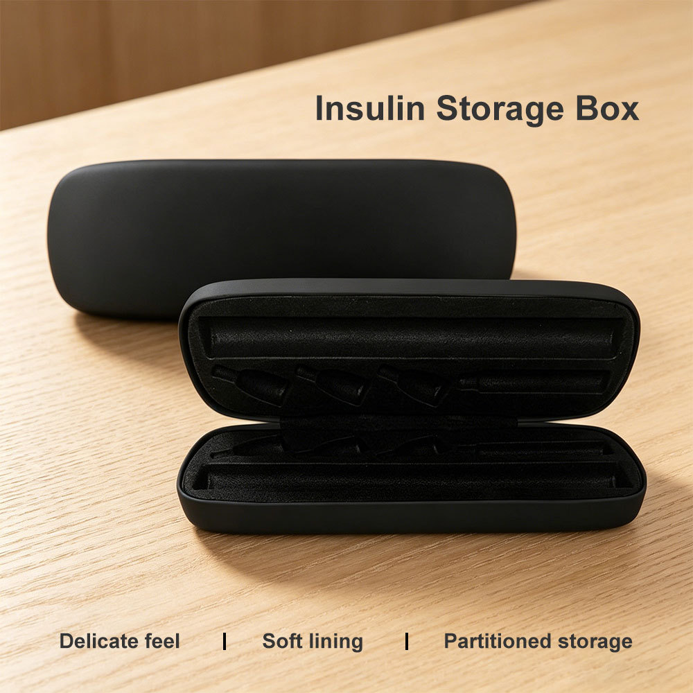 JBMBHC Universal Insulin Pen Box แบบพกพา EVA Case ทนทานและป้องกัน Travel Organiz สีดํากระเป๋าเดินทาง