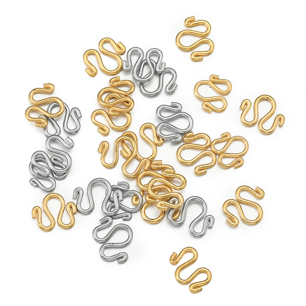 2-10ชิ้น ตะขอตัวเอ็ม M-Clasp สแตนเลสแท้ สีทอง/เงิน ตะขอสร้อยคอ สร้อยข้อมือ อะไหล่เครื่องประดับ DIY