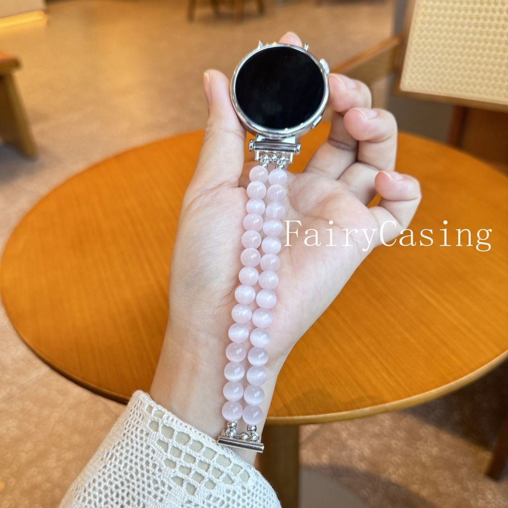 18 20 22 มม.นาฬิกาสําหรับ Samsung Galaxy Watch 8 7 4 6 Classic 5 Pro 40 44mmPink Cats Eye สร้อยข้อมื