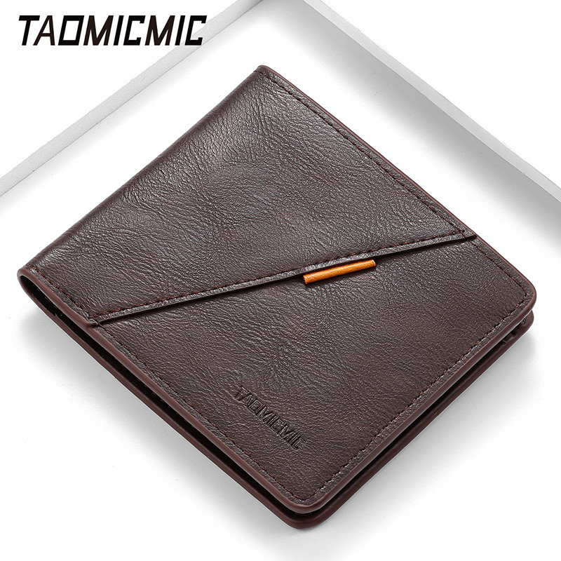 TAOMICMIC Fashion Twill Short Mens Wallet ID Bill Position Ultra-Thin Business Retro Dollar Clip tb0