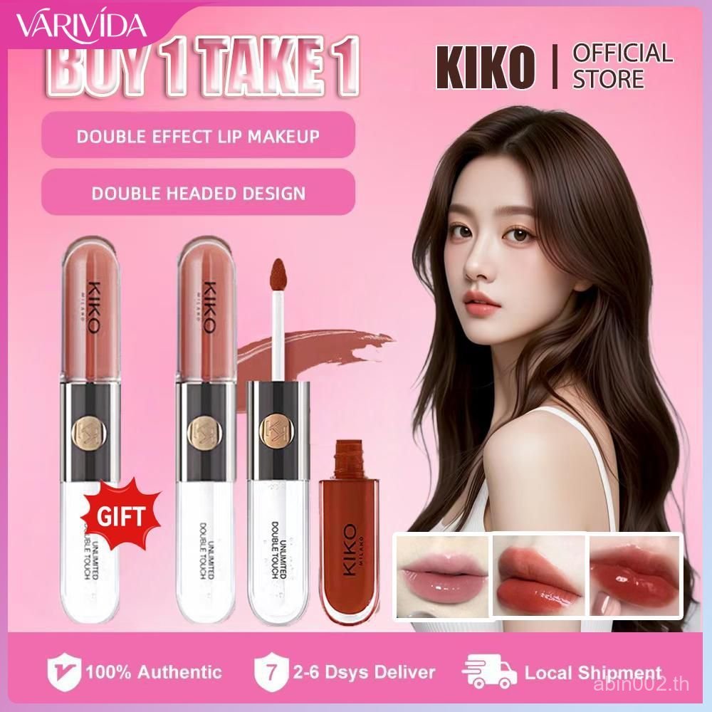 VARIVIDA KIKO ลิปกลอสคู่, ลิปกลอสกระจกน้ํา 103, KIKO126, ลิปสติกสําหรับผู้หญิง, สีชีฟอง, ลิปกลอสปลาย
