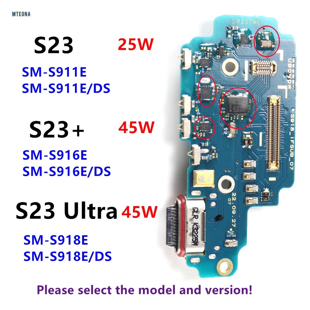 25W 45W พอร์ตชาร์จ Flex สําหรับ Samsung Galaxy S23 Plus Ultra S918E/DS S916E S911E USB Type-C Connec