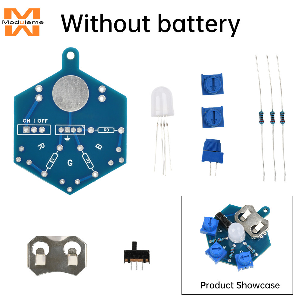 RGB ไฟ LED แผงวงจรเชื่อมฝึก DIY อิเล็กทรอนิกส์เริ่มต้นการเรียนรู้การเชื่อมสนุก DIY ชุด