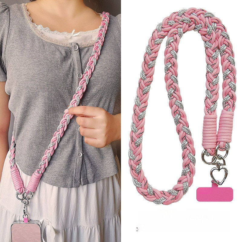 อินที่มีสีสันหกสาระทอยาวโทรศัพท์มือถือเชือกเส้นเล็กกระเป๋ากล้องถ้วยน้ําที่สําคัญกลางแจ้งป้องกันการสูญหายจี้ของขวัญคริสต์มาส