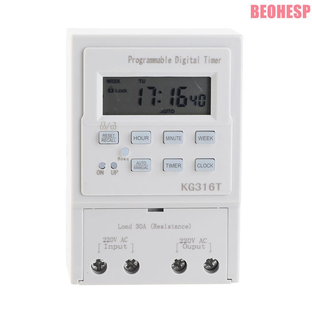 BEOEHESP Digital Timer Switch, Microcomputer AC 220V Programmable Timer, Smart Home 30A 1W Power 1Mi