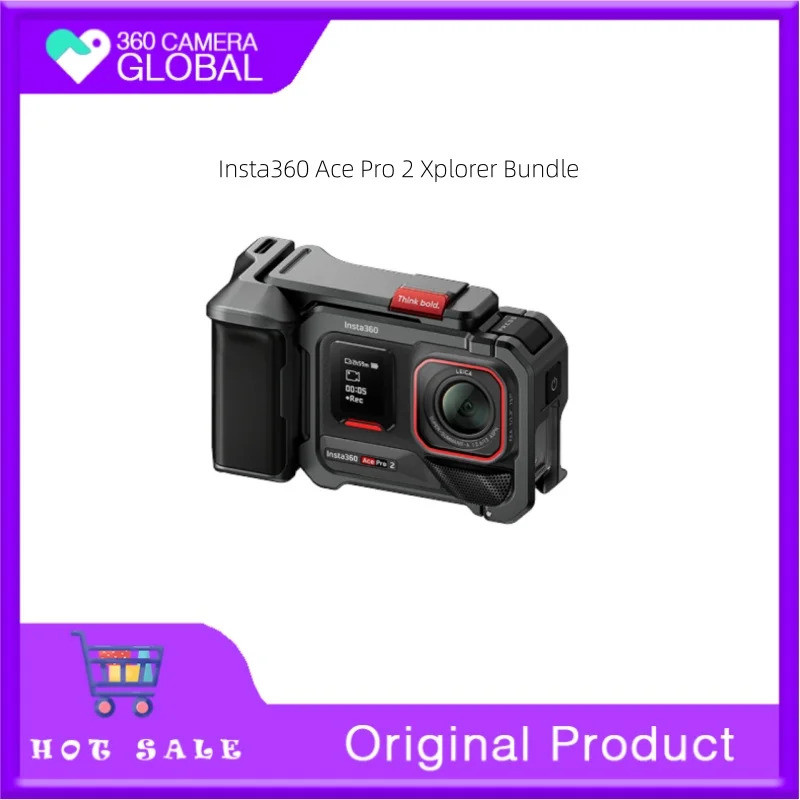 Insta360 Ace Pro 2 Xplorer Bundle-8k กล้องแอคชั่นแคมเมรากันน้ําด้วยเซ็นเซอร์ Leica, 1/1.3", ชิป Ai ค