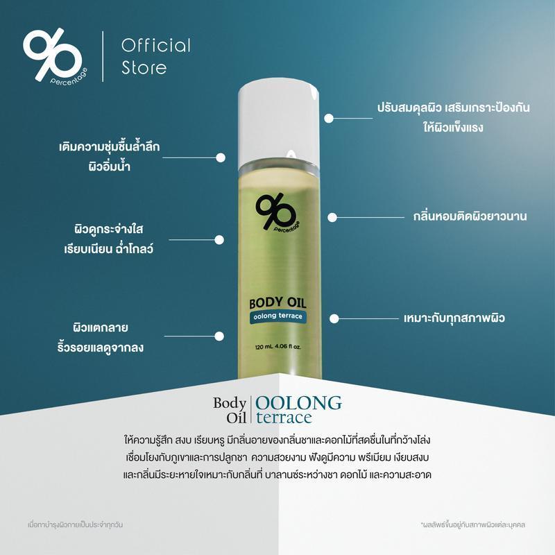 [ 1 แถม 1 ] % PERCENTAGE BODY OIL 120 mL บอดี้ออย กลิ่นหอม บำรุงผิวกาย เนียนนุ่ม ชุ่มชื้น