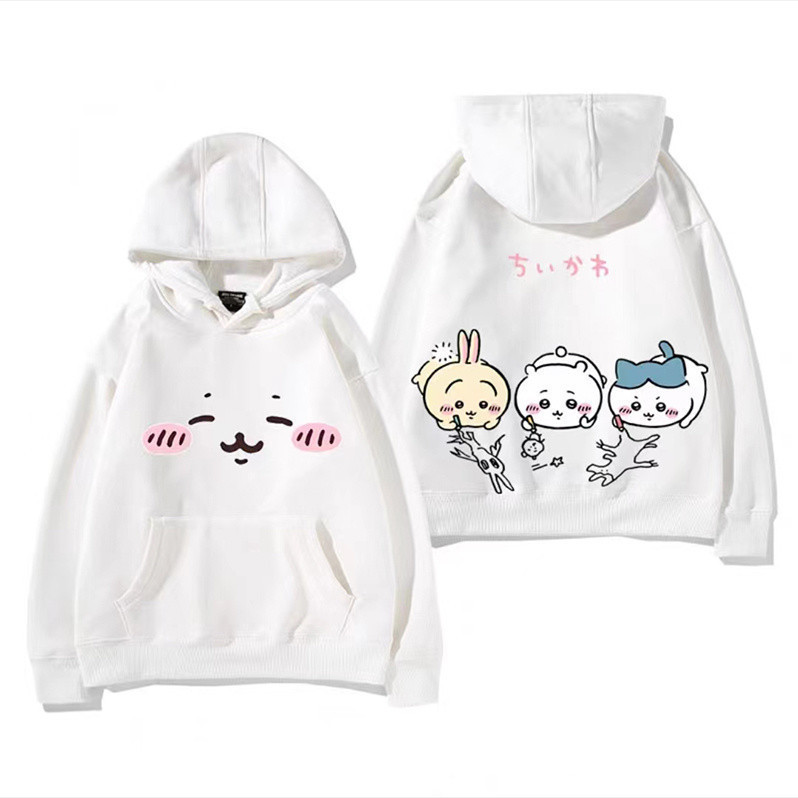 Chiikawa Cartoon Print Fall/Winter Hoodie Men’s and Women’s Top Clothes Loose plus Size Youth Student Top S-5XLS-5XL