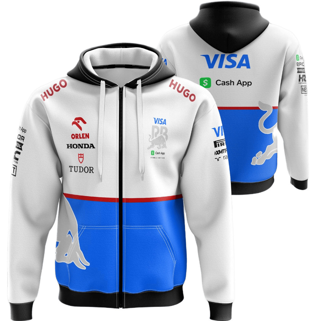 F1 Redbull Visa Cash App เสื้อแจ็คเก็ตมีฮู้ดซิป