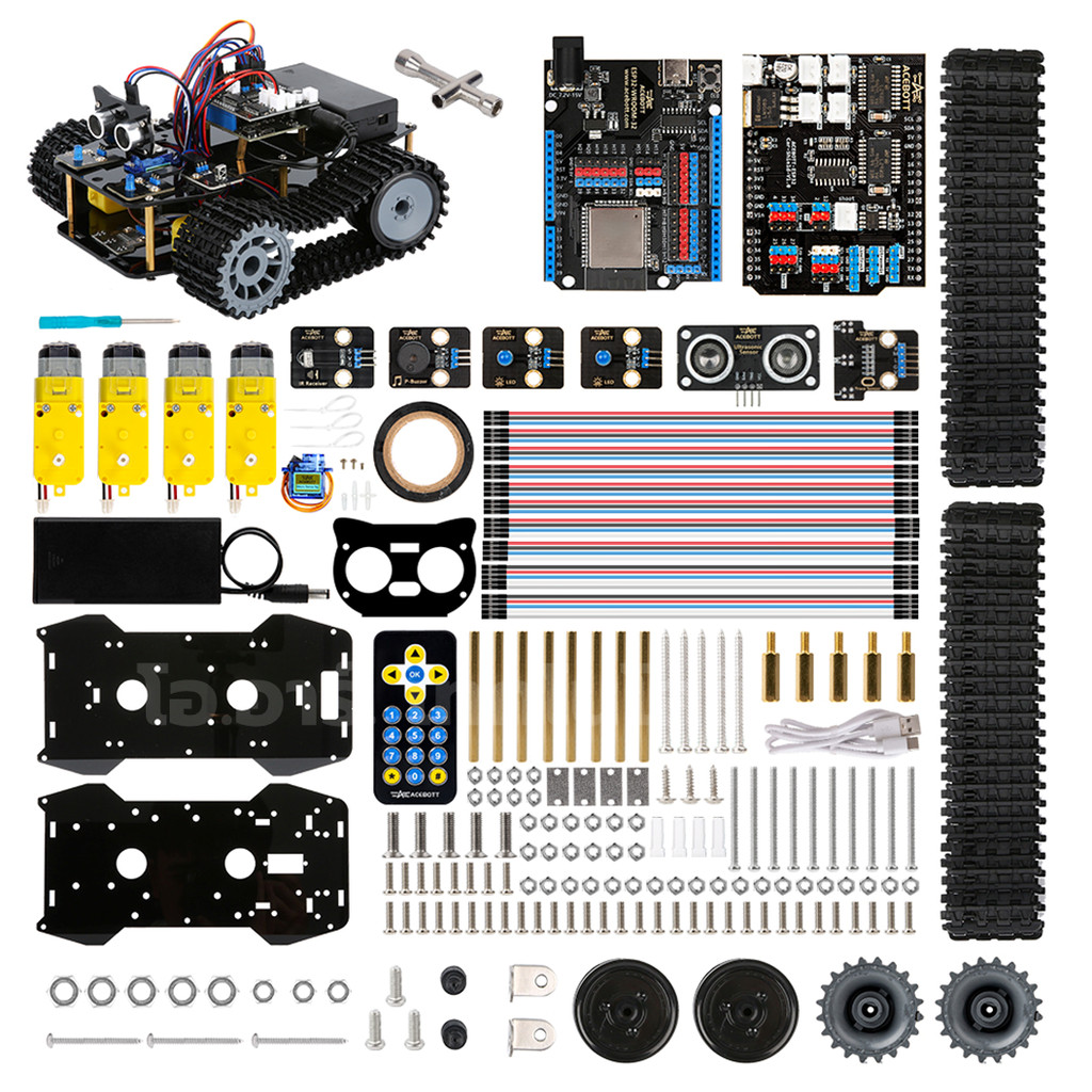 QD001 + QD004 ACEBOTT Smart Robot Tank Car Kit with ESP32 ชุดหุ่นยนต์อัจฉริยะ หุ่นยนต์ล้อรถถัง STEM Programming Tank ... - รูปที่ 3