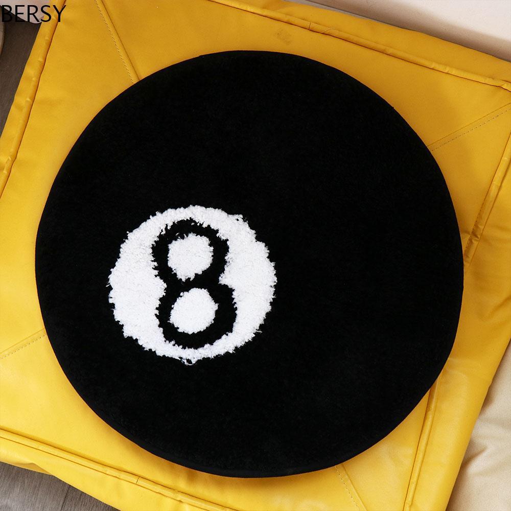 BERSY 8 Ball พรม,รอบนุ่ม 8 Ball พรม, Creative Anti-slip Skin Friendly Plush 8 Ball Mat Hoom Decor