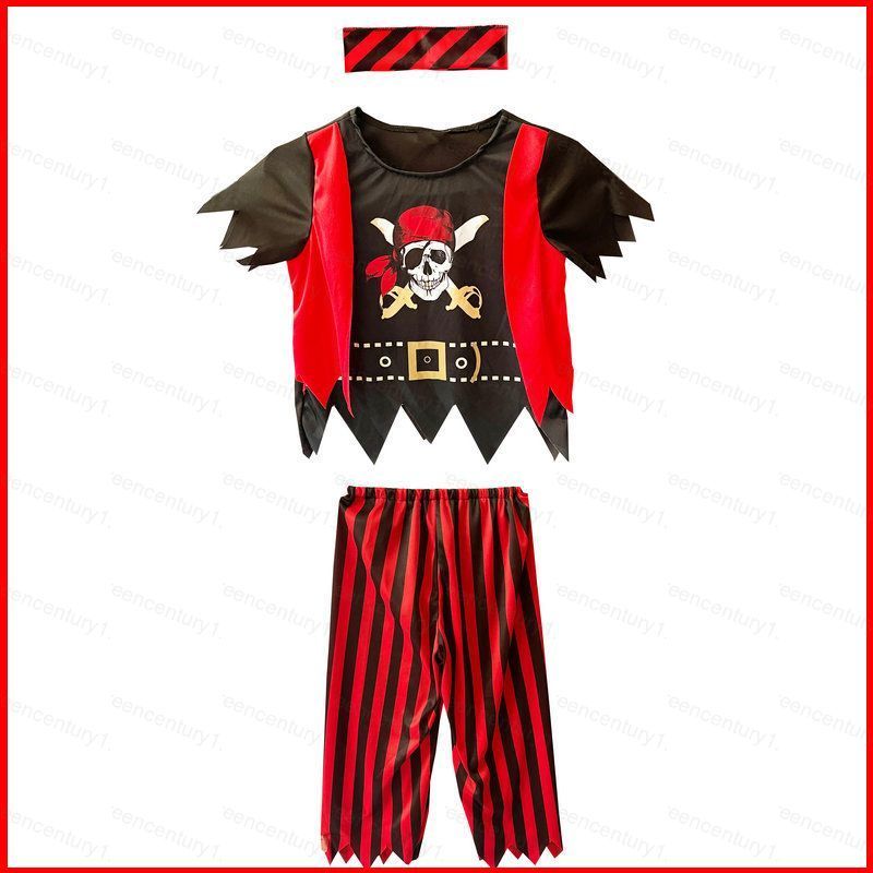 GC1 Pirates of the Caribbean JACK เด็กเทศกาลเต้นรําเครื่องแต่งกายงานเลี้ยงวันเกิดเด็กชายโจรสลัดผ้าคอ