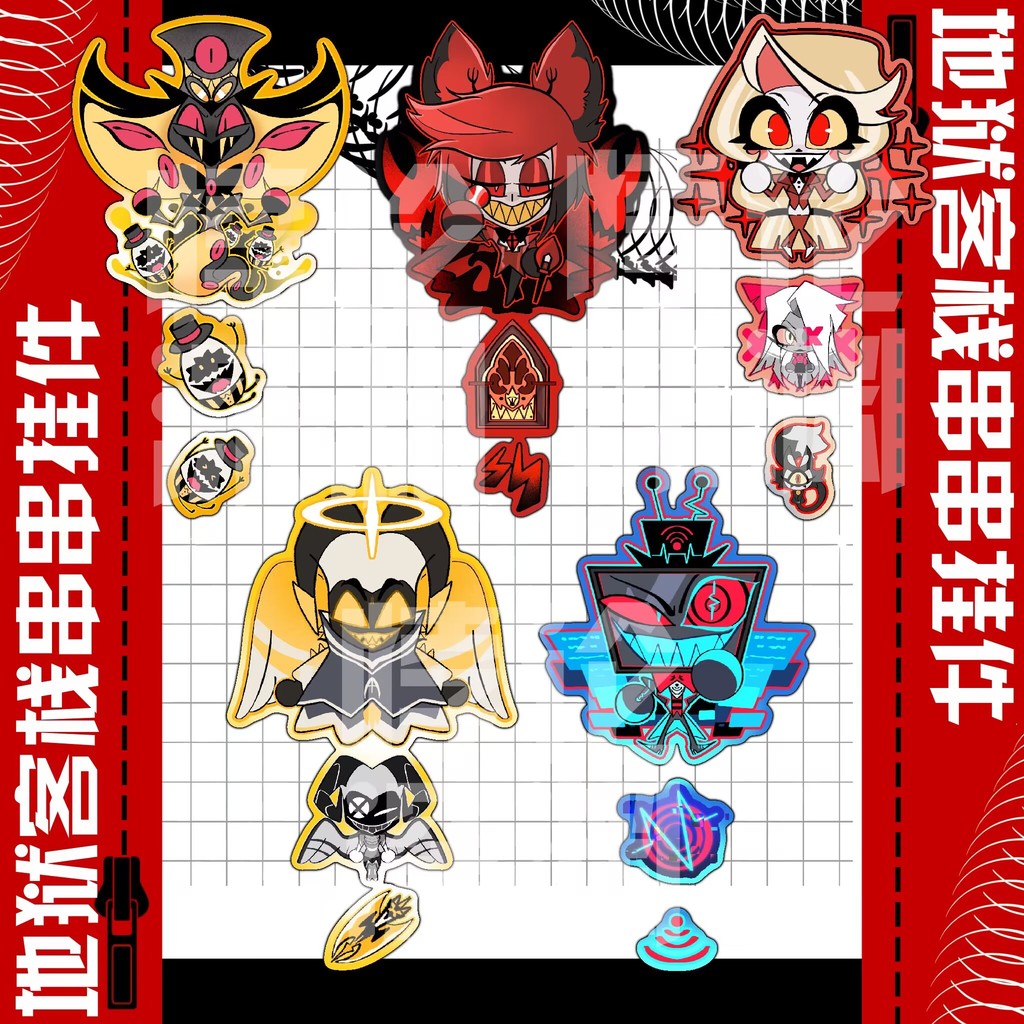 Diyukezhan พวงกุญแจอะคริลิคสําหรับกระเป๋านักเรียน Alastor อะนิเมะตัวอักษรจี้คอลเลกชันเครื่องประดับคุณภาพสูงประณีตอุปกรณ์ต่อพ่วง