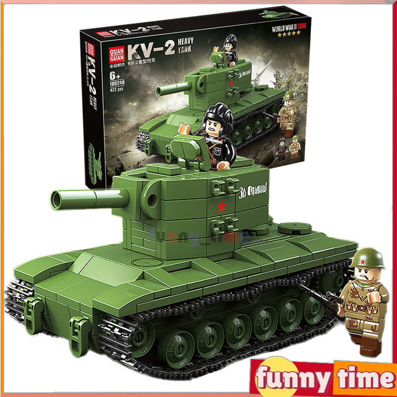 รถถังสงครามโลกครั้งที่สอง,KV-2 รถถังเสือโซเวียตหนักรวบรวมบล็อกตัวต่อ,ของขวัญของเล่น DIY สําหรับเด็กผู้ชาย