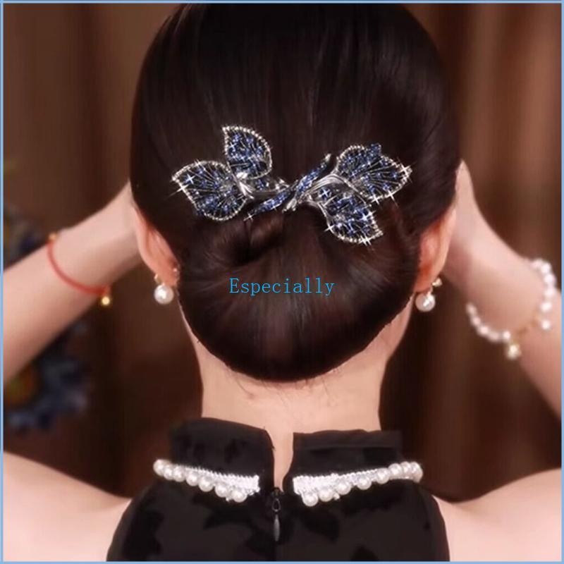 ESP ที่วางมวยผมแฟชั่นพร้อมคริสตัลผม Bun Grip อุปกรณ์ประกอบฉากภาพคอสเพลย์