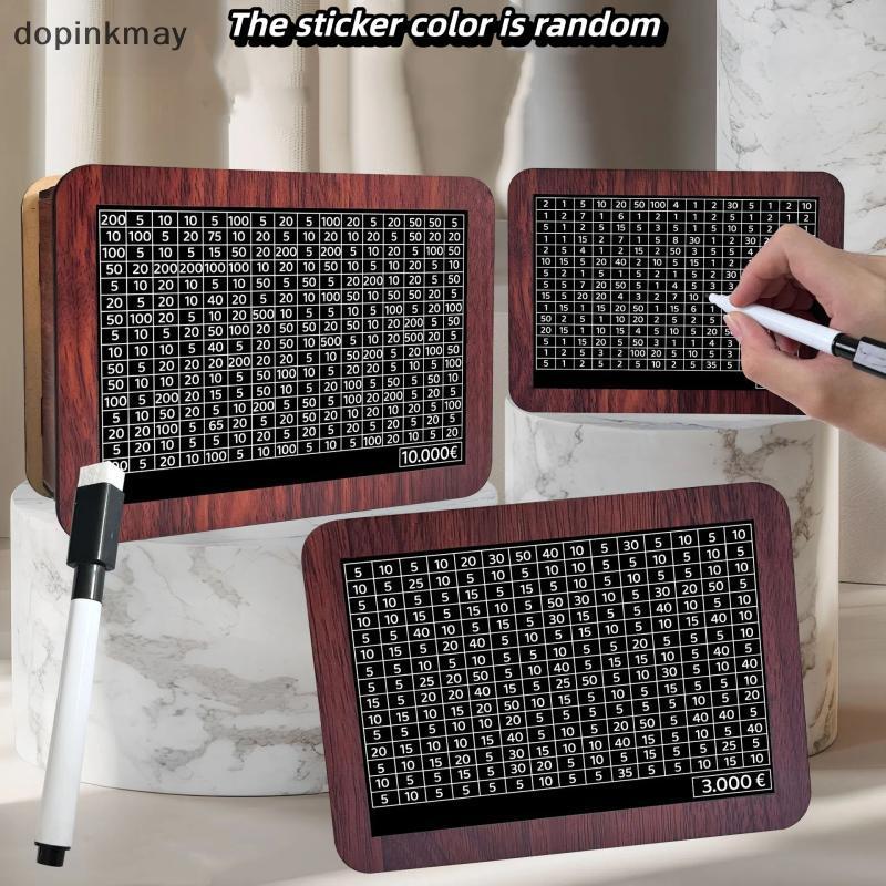 Dopinkmay 1000/2000/3000/5000/10000 กล่องเงินยูโรไม้ Piggy Bank นํากลับมาใช้ใหม่กล่องเงินพร้อมประหยั