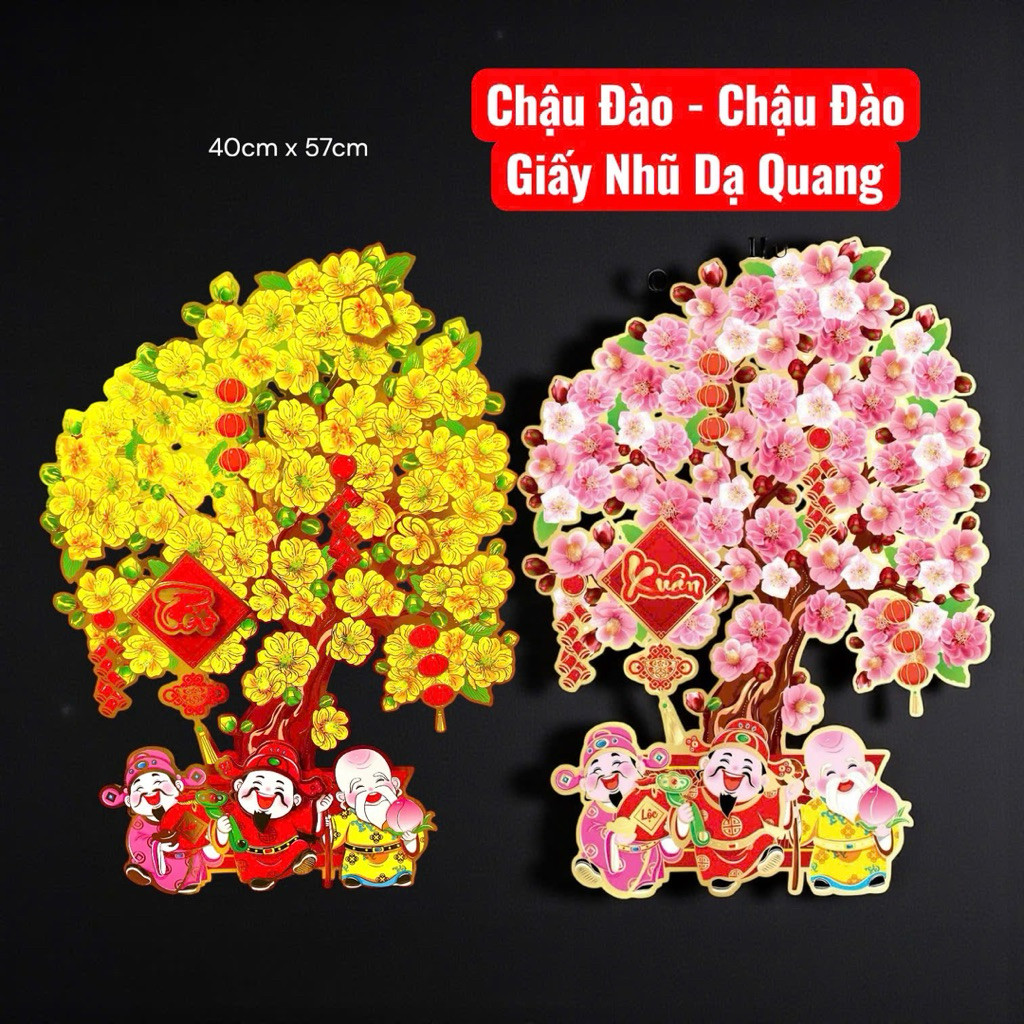 [ขายส่งเจ้านายในhcmc ] กระถางแอปริคอท กระถางพีช สําหรับประตู กระดาษเคลือบหนา พร้อมกาว ภาพวาด 2 ด้าน