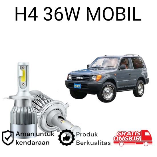 2 ชิ้น H4 COB 36 วัตต์ LED ไฟหน้าสําหรับ Toyota Land Cruiser Prado 90 Koko
