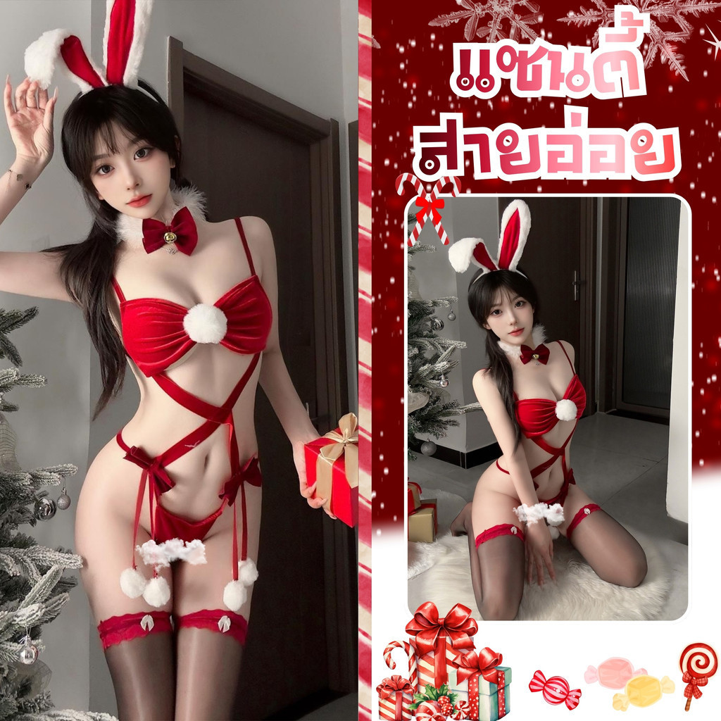 PEEMAI LIVE แซนตี้สาวอวบ ชุดปาร์ตี้สาวอวบ ชุดคริสต์มาสคอสเพลย์ 💫🎄 XL-5XL | 40-100กก. P-024 - รูปที่ 7