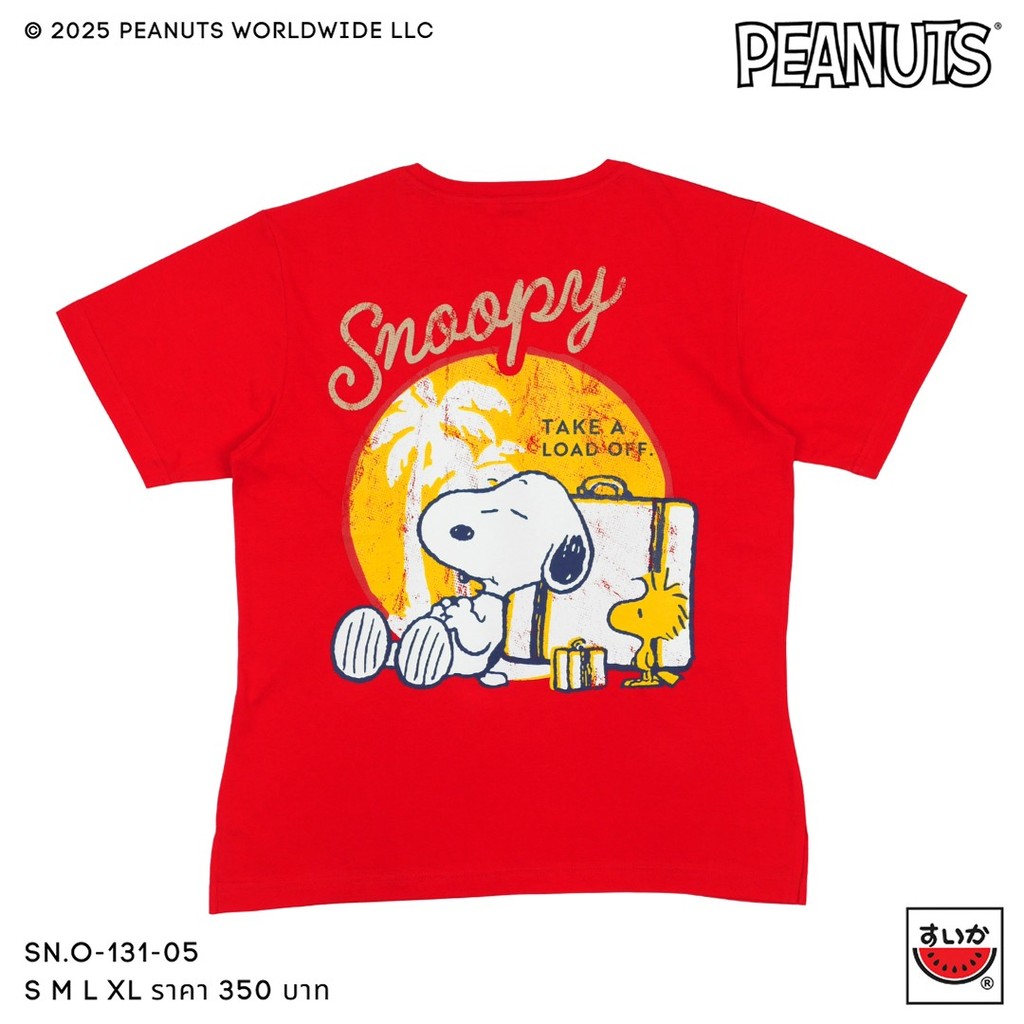 เสื้อแตงโม (SUIKA) - เสื้อยืดคอกลมแขนสั้น พิมพ์สนูปปี้ SNOOPY (SN.O-131) — صورة 5