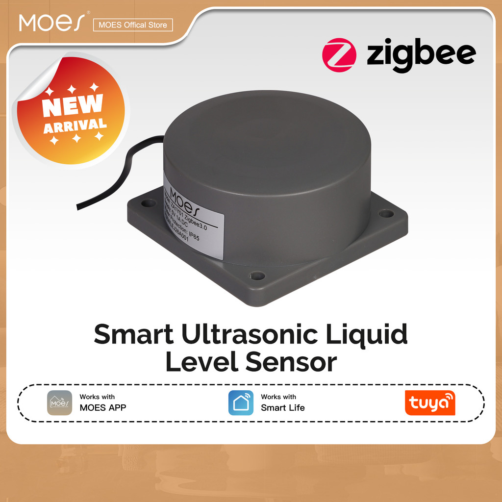 MOES Tuya WiFi / ZigBee เครื่องตรวจจับระดับน้ํา, จอภาพถังอัจฉริยะอัลตราโซนิกพร้อมการแจ้งเตือนแบบเรียลไทม์และรีโมทคอนโทรล APP