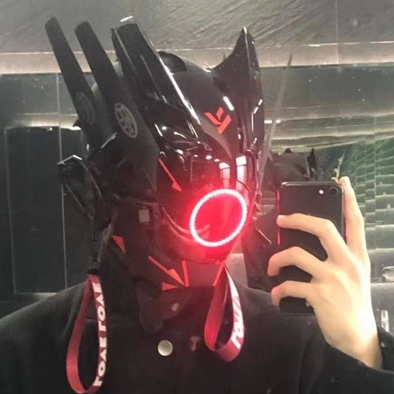 Cyberpunk Mask Functional Style Kamen Rider Performance Props Headgear Kamen Rider cos เสื้อผ้า