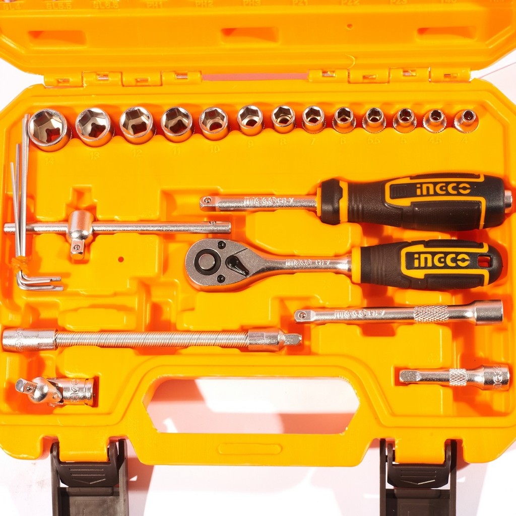 INGCO ชุดลูกบ๊อกซ์ 1/4 นิ้ว จำนวน 46 ชิ้น รุ่น HKTS14462 วัสดุเหล็กคุณภาพสูง ชุบโครเมี่ยม บรรจุกล่องพลาสติก BMC (อิงโก้) - รูปที่ 2