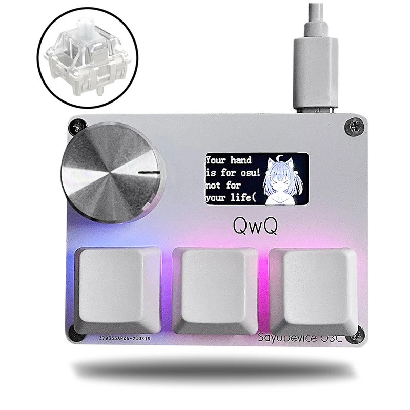 Xueqing Gateron KS-20 สวิทช์สีขาว SayoDevice OSU O3C Rapid Trigger สวิทช์แม่เหล็กคีย์บอร์ดลูกบิดหน้า