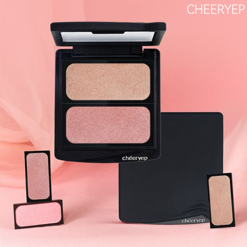 CHEERYEP Blush Plate อายแชโดว์ Highlight Condensation Multi-Use Disk Expansion และสัญญาสีทุกวันแต่งหน้า Multi-Functional Highlight Blush Palette