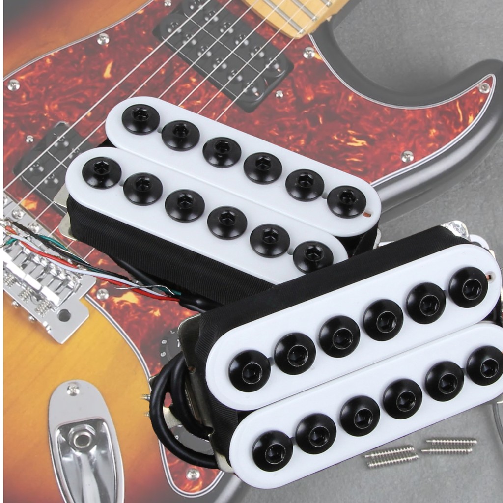 FLEOR 2PCS High Output เซรามิค Hex Humbucker รถกระบะชุดกีตาร์ไฟฟ้า Double Coil คอสะพานรถกระบะสีดํา/สีขาว
