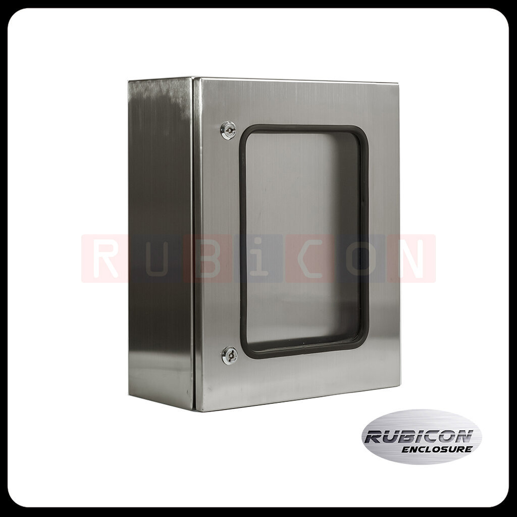 RBS-02 ตู้คอนโทรลสแตนเลส ฝา 2 ชั้น (ฝาหน้าอะคริลิคใส) Size : W300 x H450 x D150 mm. สแตนเลส 304 (SUS