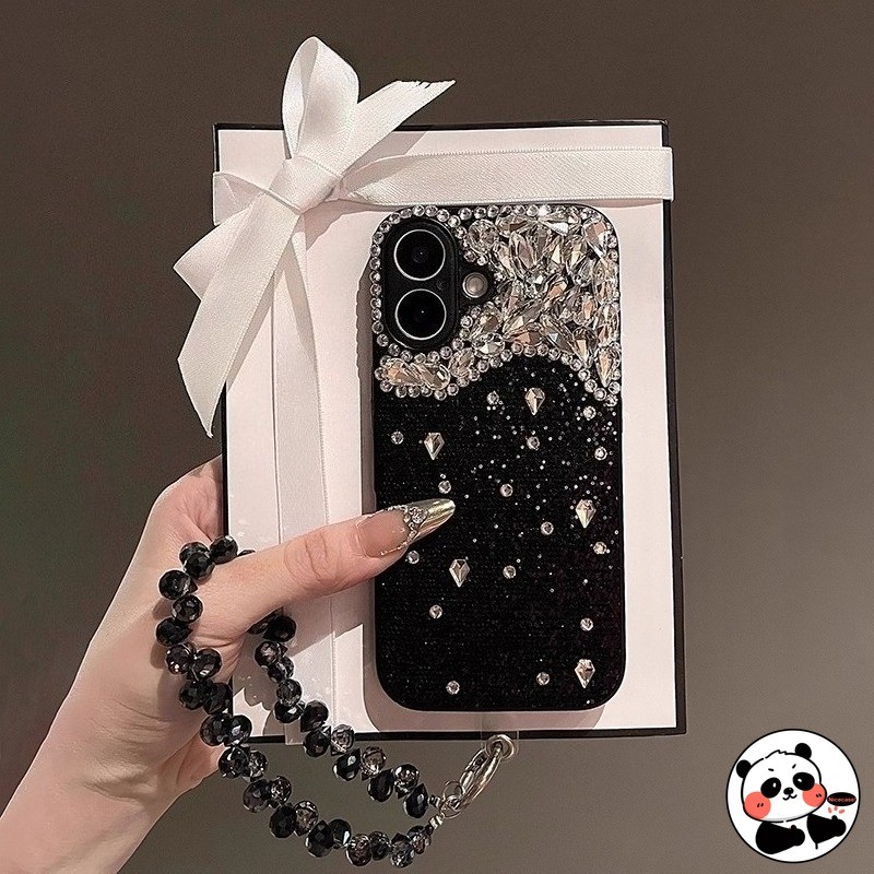 หรูหราเงา Rhinestone เคสโทรศัพท์พร้อมสร้อยข้อมือสําหรับ OPPO A6 A5 A3 A3i Pro Plus A2X A1X A1i A98 A