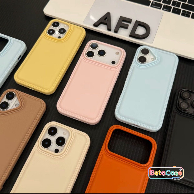 เคสโทรศัพท์สีเรียบ รูใหญ่ ผิวขรุขระ สไตล์มินิมอล Case iPhone 17, 16, 15, 14, 13, 12, 11, 14Pro, 12Pro, 13Pro, 17ProMax