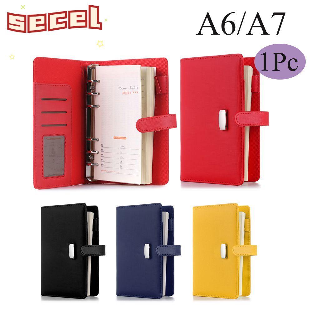 SECEL A6/A7 แฟ้มโฟลเดอร์หนัง Journal แฟชั่นแหวน Binder Card Organizer Notepad