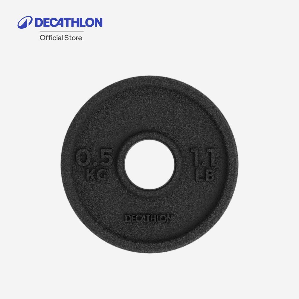 Decathlon Weight Training 0.5 Kg 28 Mm แผ่นเหล็กสำหรับเล่นเวทเทรนนิ่งขนาด 28 มม.หนัก 0.5 กก. – Black