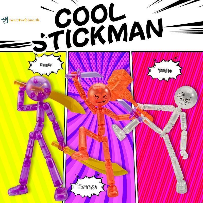 Tweettwehno 1 ชุดแปลก Action Figure Stickman ประกอบหุ่นยนต์ Movable 3d การพิมพ์ Mannequin Multi-jointed Stickman ของเล่น TH - รูปที่ 6