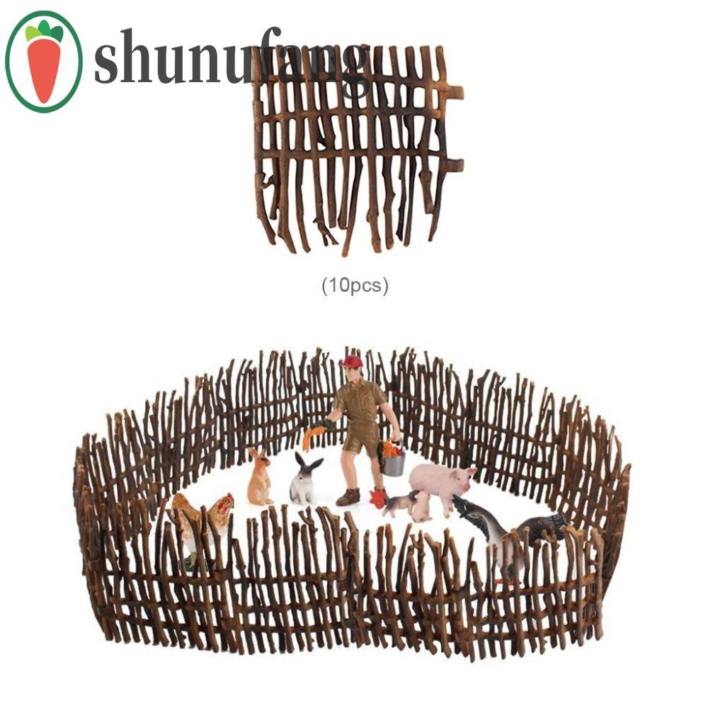 UNUF จําลองฟาร์ม Ranch รั้ว DIY, อุปกรณ์รั้วฟาร์ม DIY จําลองรั้ว Ranch, ราง Miniature รุ่นพลาสติก Ra