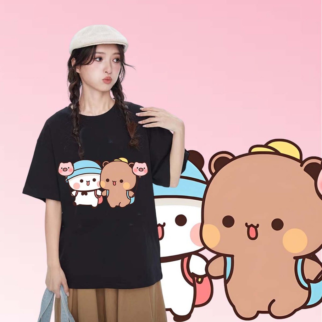ใหม่ เสื้อยืด Bubu Dudu  Bubu and Dudu การ์ตูนญี่ปุ่น สำหรับผู้ชาย เหมาะกับวัยรุ่นคู่รัก ฝ้าย 100%