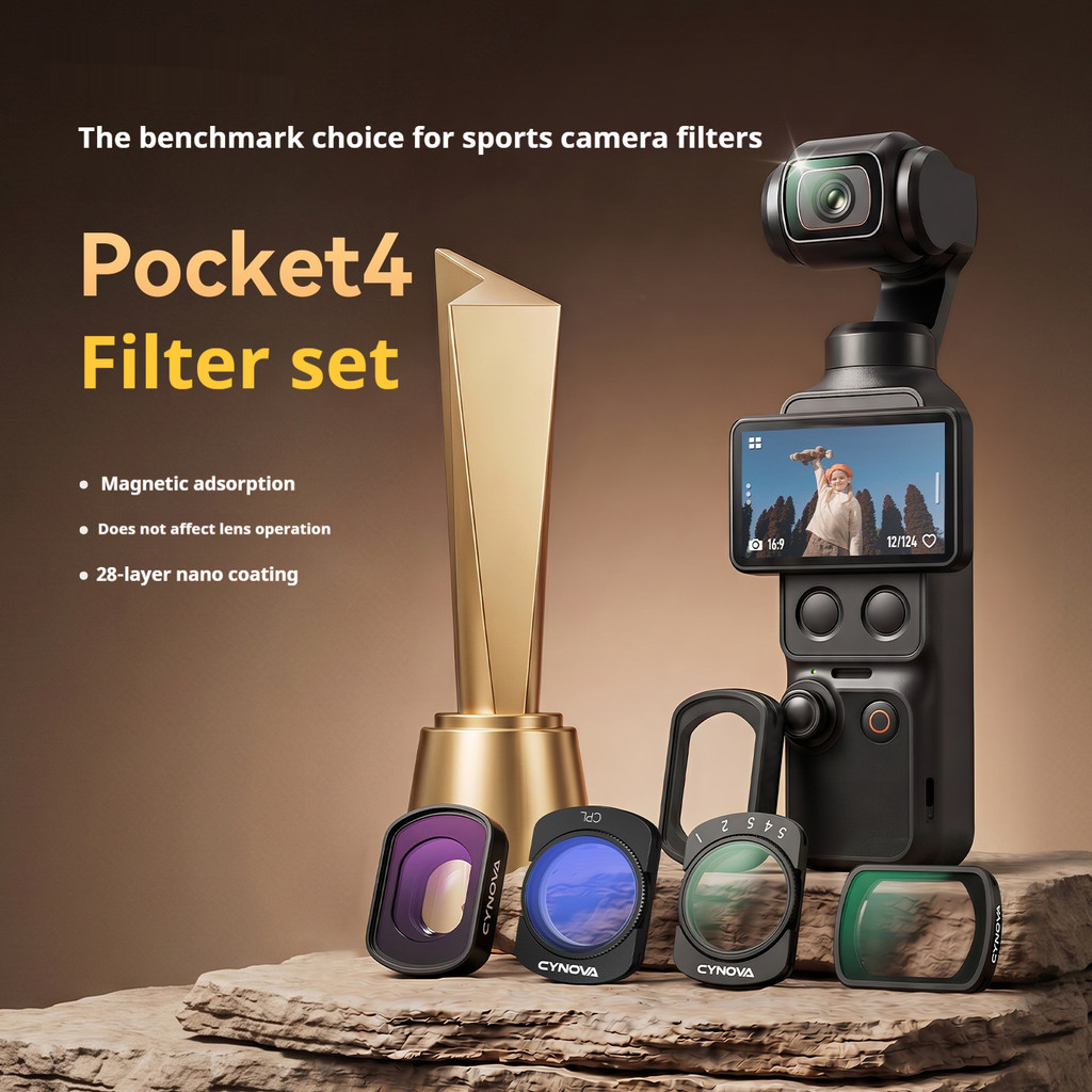 สําหรับ DJI Osmo Pocket 4 กรองแม่เหล็กกล้องกีฬา CPL Beauty Soft Light เลนส์ UV สีดํานุ่มเลนส์ Pocket3 กีฬากล้องเลนส์อุปกรณ์เสริม