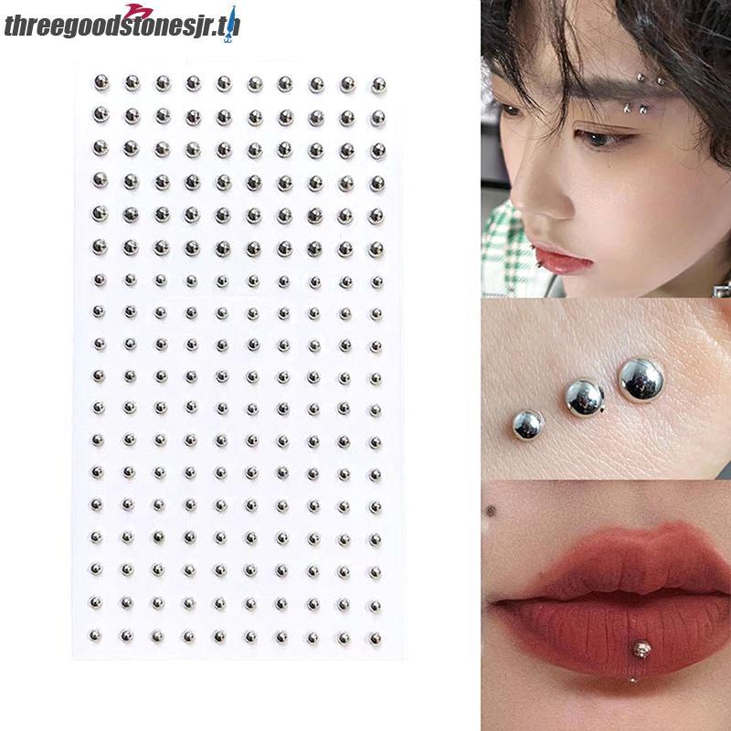 TGST 180PCS คริสตัลจมูก Studs ชุด Sti บนปลอม Rhinestone Body Gems ไม่มีเจาะ Lip Face DIY Art เทศกาลอุปกรณ์เสริม JR