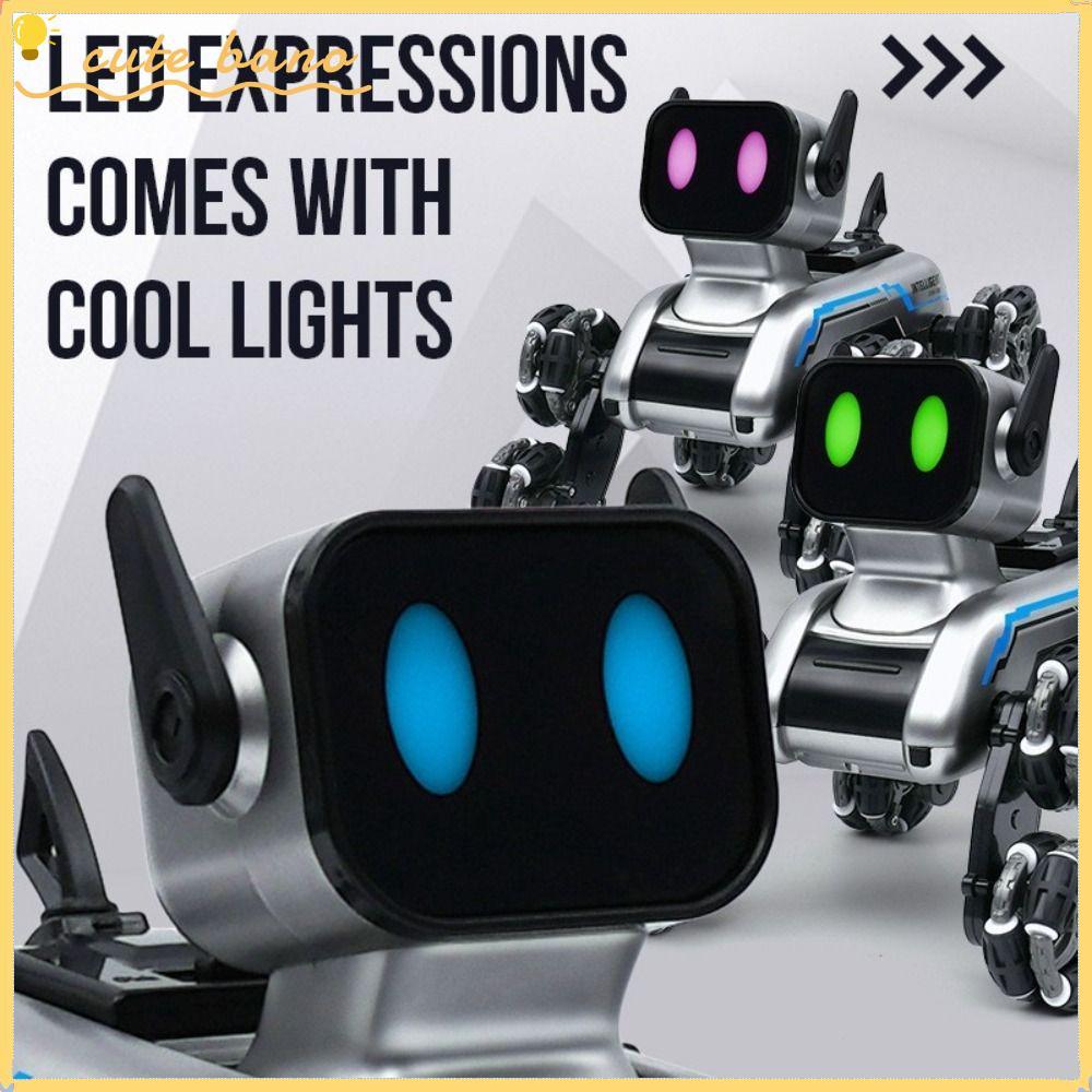 BANO RC AI Robot, Silver Plastic Remote Control Robot, Creative Eight Wheeled 8 Wheel Pet Dog Childr