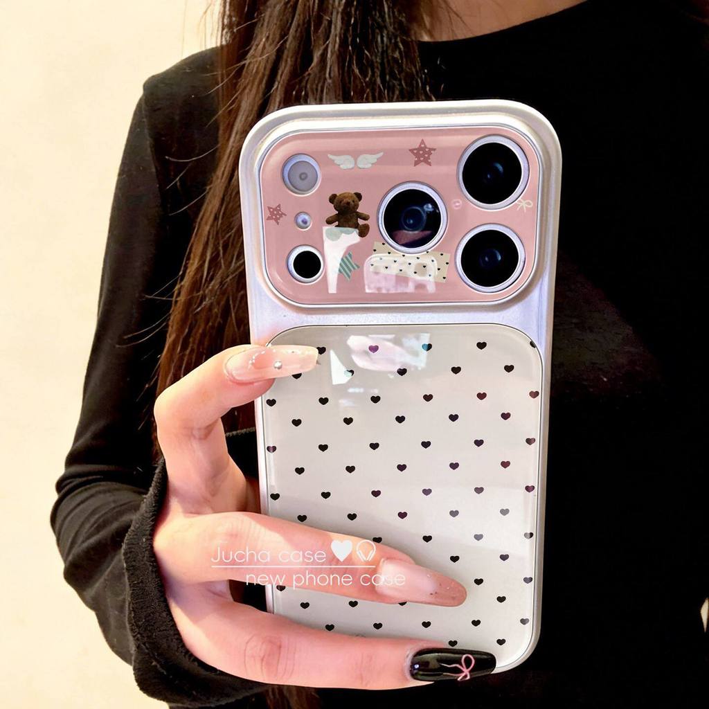 DSC522 สําหรับ iphone กันกระแทกเกาหลีน่ารักเคสโทรศัพท์ 17PRO 18 17 16 ProMax/15 Pro max 16plus 14 13pro max 16pro 12 11 ins ครอบคลุมเต็มรูปแบบผู้หญิงการ์ตูน Lanyard เคสกันกระแทก