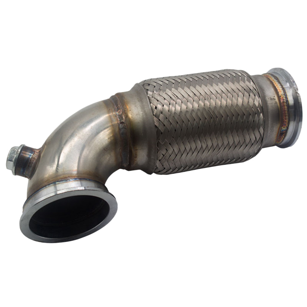 2.5 V 3.0V-Band To V Band Downpipe โปรไฟล์ต่ํา 90 องศาพร้อมปลั๊ก Flex Bellow W/o2