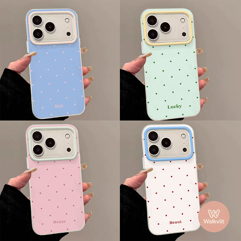 สำหรับ OPPO Reno 15F 12 12F 11 10 8T 6 6z 5 5F 13 11F 14 14F 13F 15 Pro เคส IMD ลายจุดมาคารอนเกาหลี กรอบกล้องคอนทราสต์