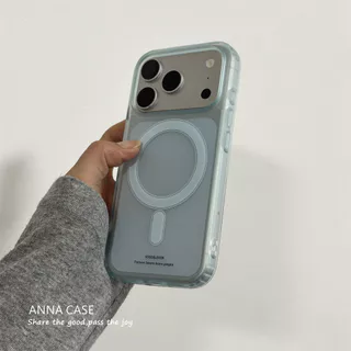 Ins Niche Simple Fresh Semiโปร่งใสFrostedเคสโทรศัพท์แม่เหล็กสําหรับiPhone 17 17Pro 17Promax 16 16Pro 16Promax 15Pro 15Promax 15